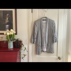Zara linen blazer with shoulder pads